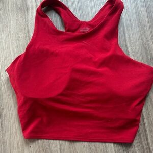 Athleta Vibrant Red Scoop Neck Crop Tank
